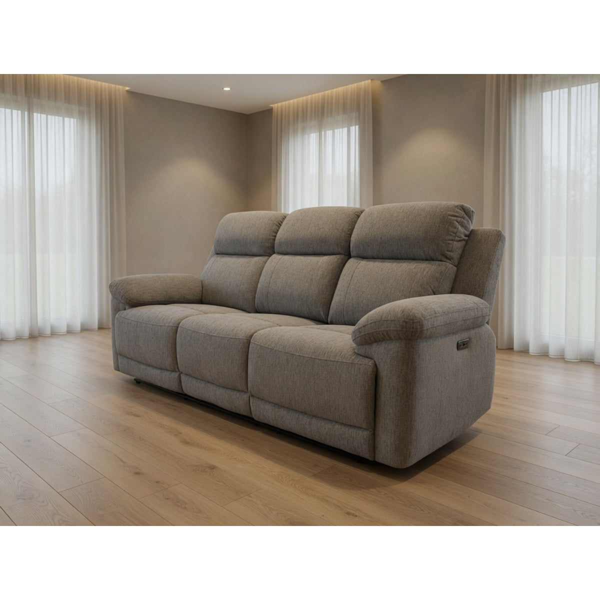 Owen Electric Recliner Sofa 3 Seater in Grey