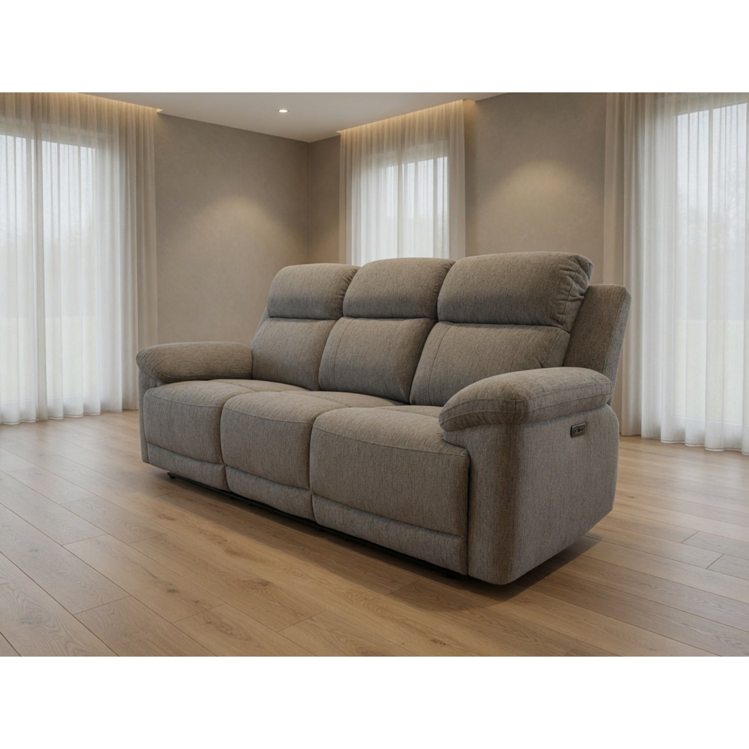 Owen Electric Recliner Sofa 3 Seater in Grey