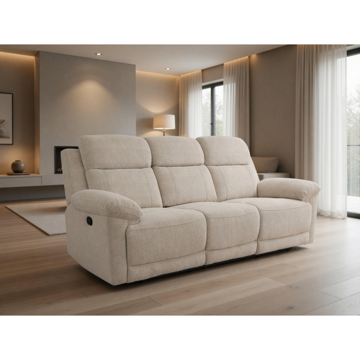 Owen Electric Recliner sofa 3 Seater in Beige