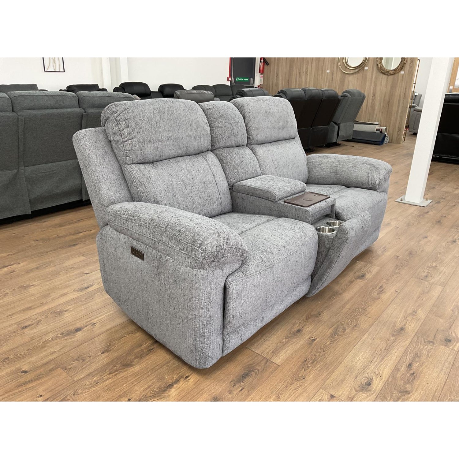 Owen Electric Recliner Sofa 2 Seater in Grey