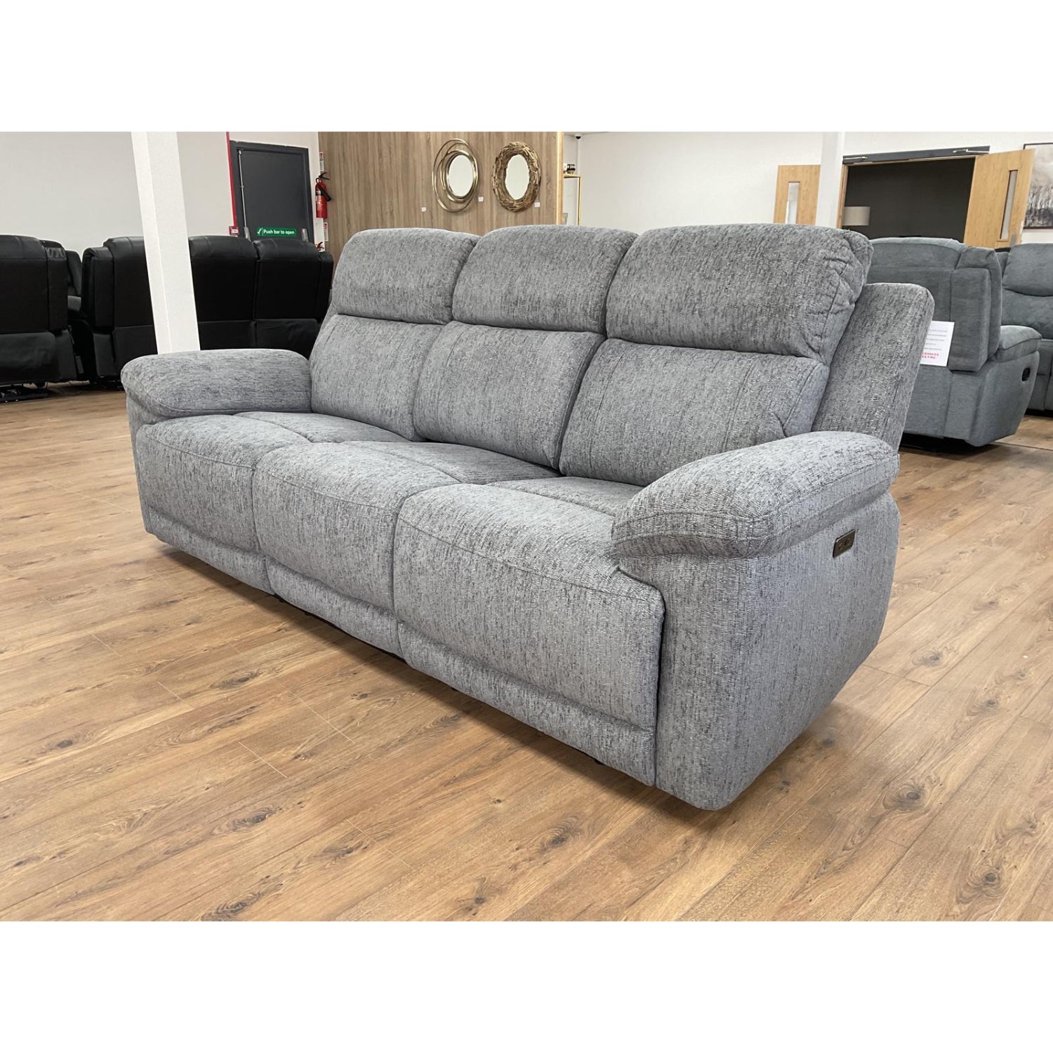 Owen Electric Recliner Sofa 3 Seater in Grey