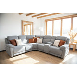 Owen Electric Recliner Sofa Large Corner in Grey