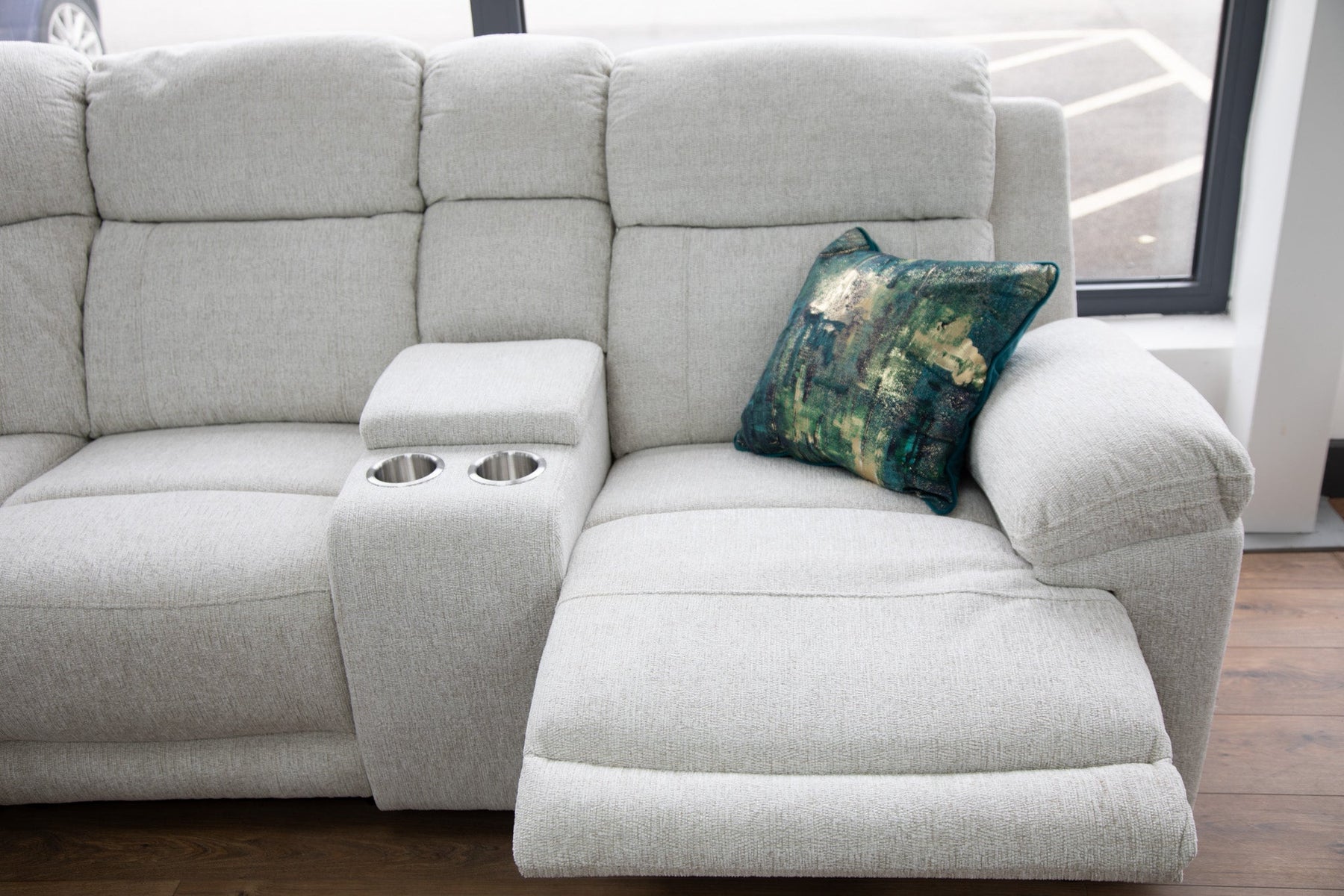 Owen Electric Recliner Sofa Large Corner in Beige