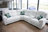 Owen Electric Recliner Sofa Large Corner in Beige