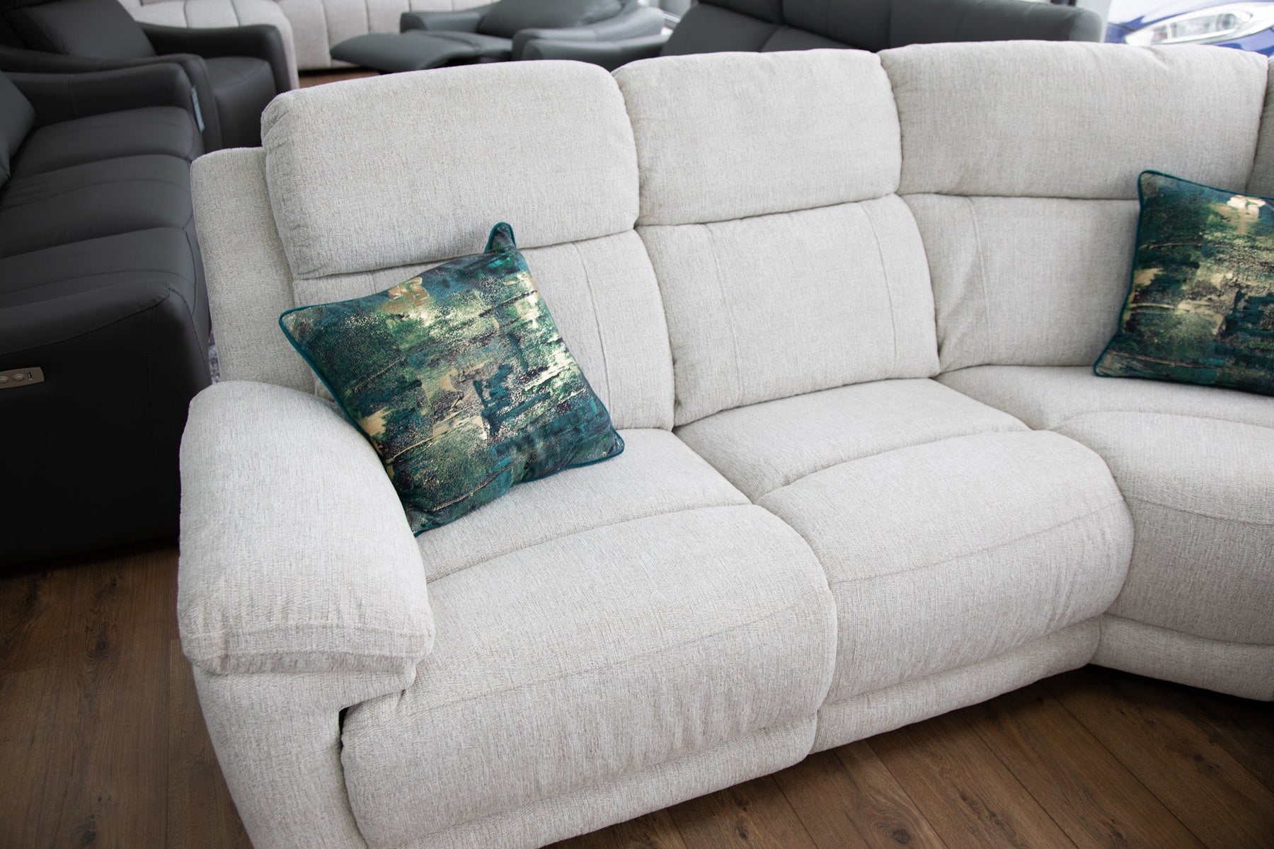 Owen Electric Recliner Sofa Large Corner in Beige