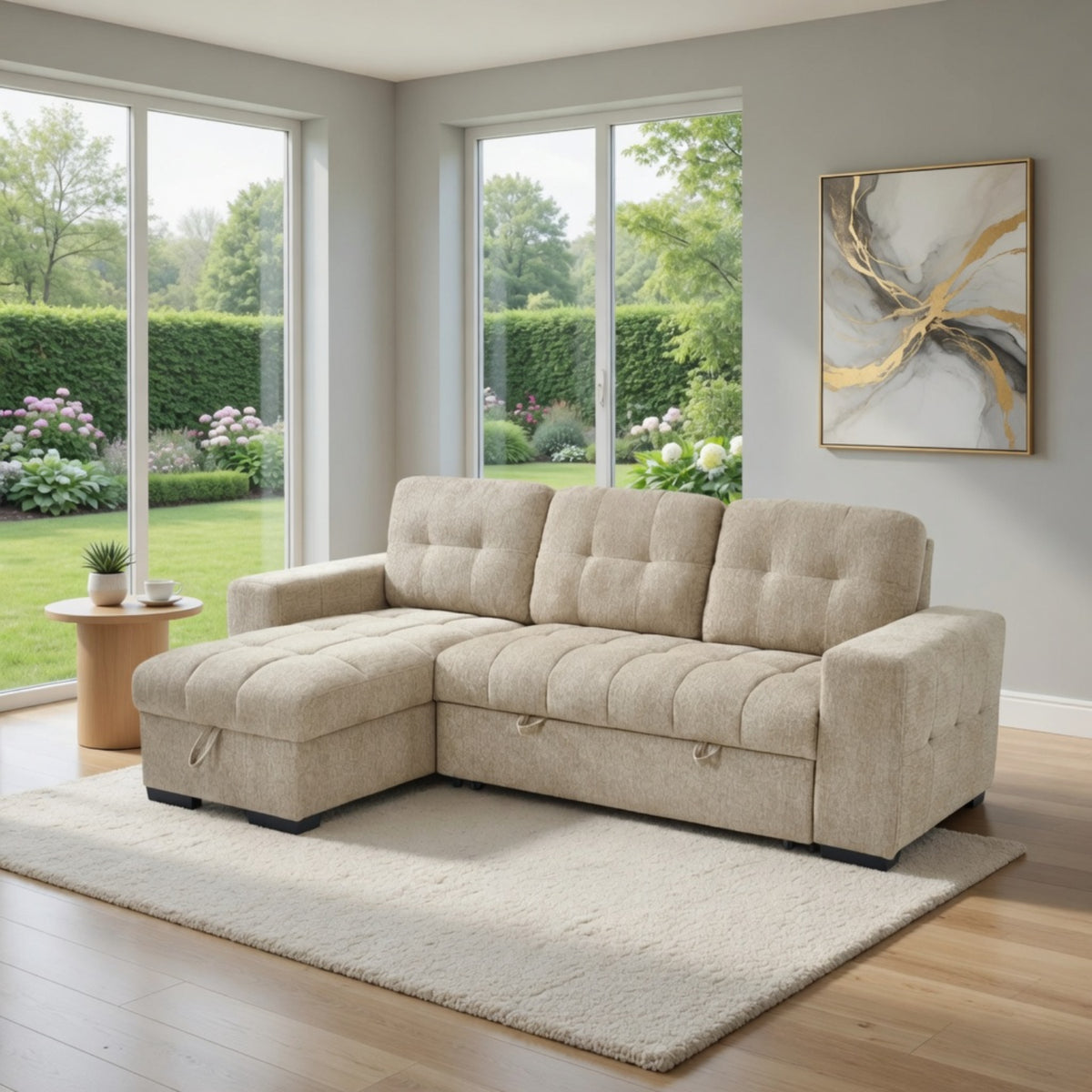 Palermo Universal Corner Sofabed In Beige