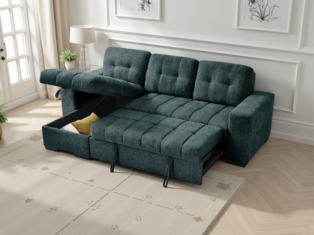 Palermo Universal Corner Sofabed  In Teal