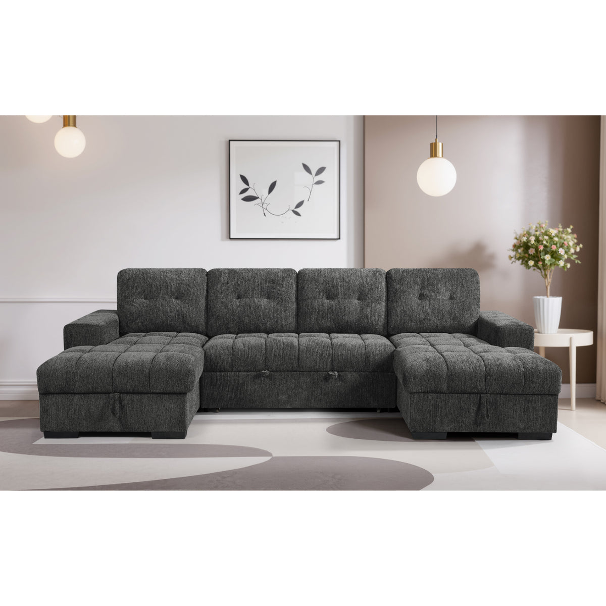Palermo Sofabed  U Shape Corner In Grey