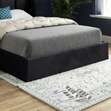 Makis Straight Winged Upholstered Soft Velvet Designer Bed Frame