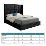 Makis Straight Winged Upholstered Soft Velvet Designer Bed Frame