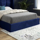 Makis Straight Winged Upholstered Soft Velvet Designer Bed Frame