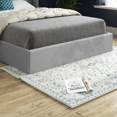 Quanta Straight Winged Upholstered Soft Velvet Bed Frame