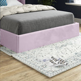 Makis Straight Winged Upholstered Soft Velvet Designer Bed Frame
