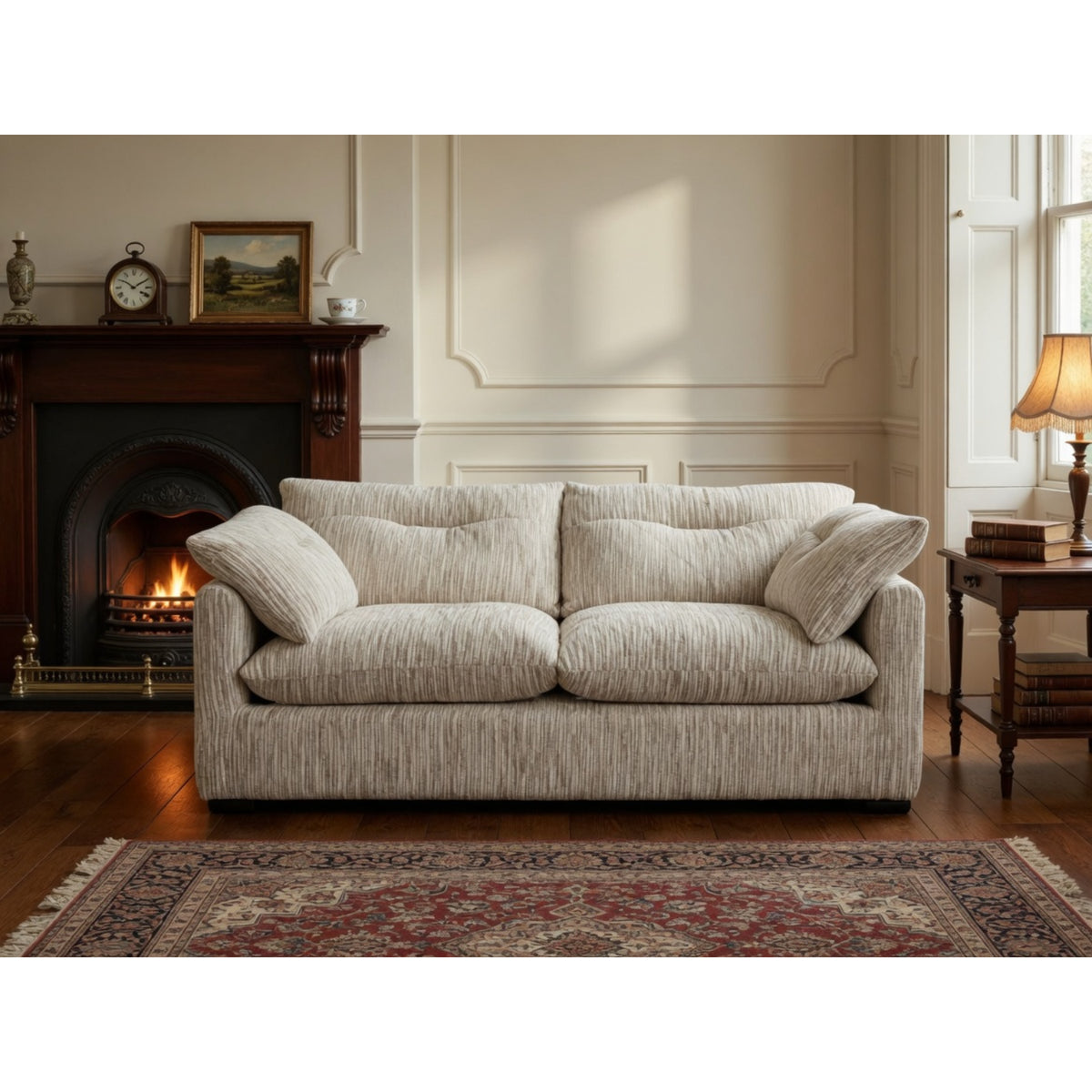 Quetta Sofa  3 Seater In Grey/Silver