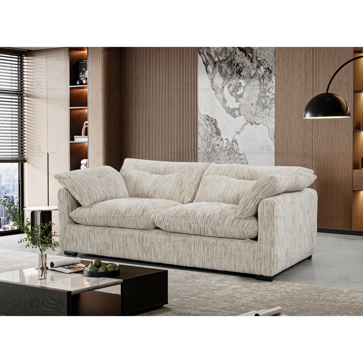 Quetta Sofa  3 Seater In Grey/Silver