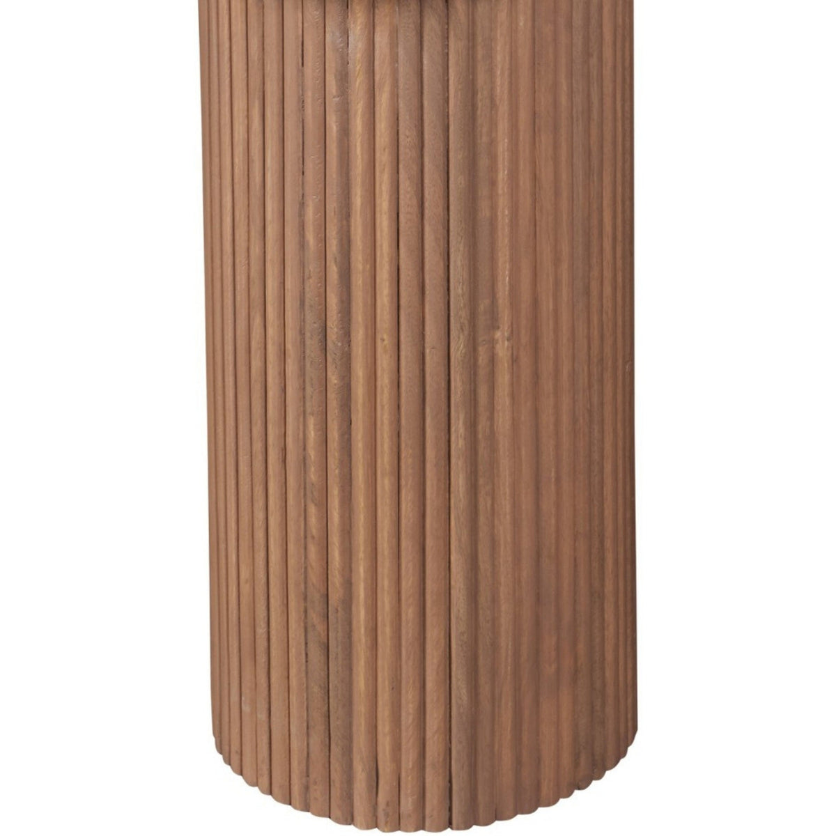 Veinora Pale Taupe Marble Top Console Table with Fluted Wood Legs