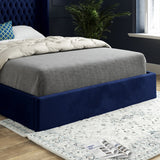 Snuggler Curved Top Winged Upholstered Soft Velvet Designer Bed Frame