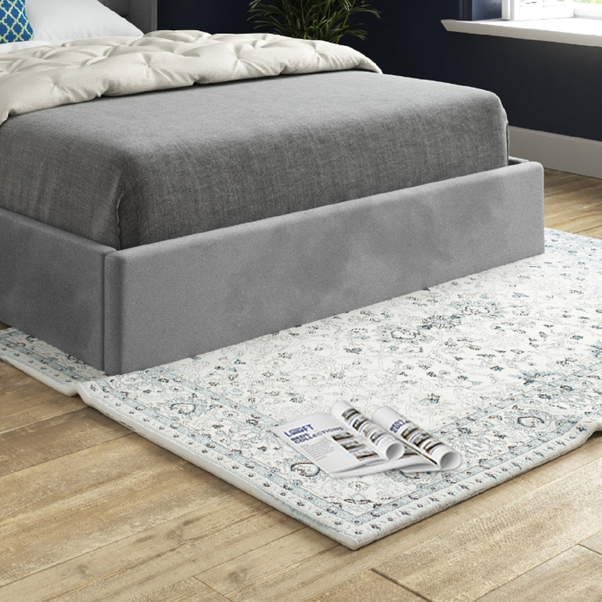 Snuggler Curved Top Winged Upholstered Soft Velvet Designer Bed Frame