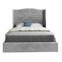 Rana Curved Top Winged Upholstered Soft Velvet Bed Frame