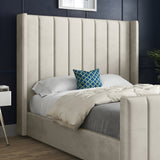 Maryland Straight Winged Upholstered Soft Velvet Designer Bed Frame