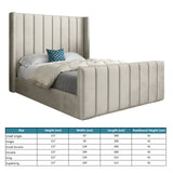 Maryland Straight Winged Upholstered Soft Velvet Designer Bed Frame