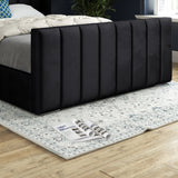 Maryland Straight Winged Upholstered Soft Velvet Designer Bed Frame