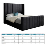 Maryland Straight Winged Upholstered Soft Velvet Designer Bed Frame