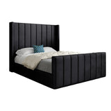 Maryland Straight Winged Upholstered Soft Velvet Designer Bed Frame