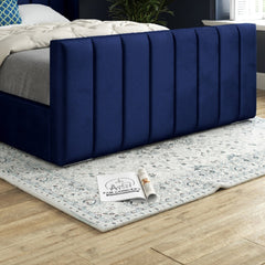 Romano Straight Winged Upholstered Soft Velvet Bed Frame