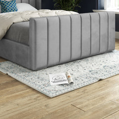 Romano Straight Winged Upholstered Soft Velvet Bed Frame