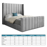 Maryland Straight Winged Upholstered Soft Velvet Designer Bed Frame