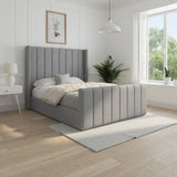 Maryland Straight Winged Upholstered Soft Velvet Designer Bed Frame