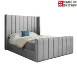 Maryland Straight Winged Upholstered Soft Velvet Designer Bed Frame