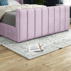 Romano Straight Winged Upholstered Soft Velvet Bed Frame