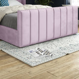 Maryland Straight Winged Upholstered Soft Velvet Designer Bed Frame