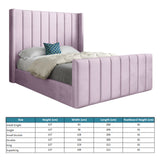 Maryland Straight Winged Upholstered Soft Velvet Designer Bed Frame
