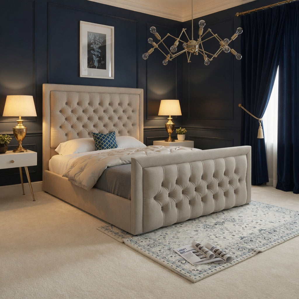Napster Upholstered Soft Velvet Designer Bed Frame
