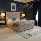 Napster Upholstered Soft Velvet Designer Bed Frame