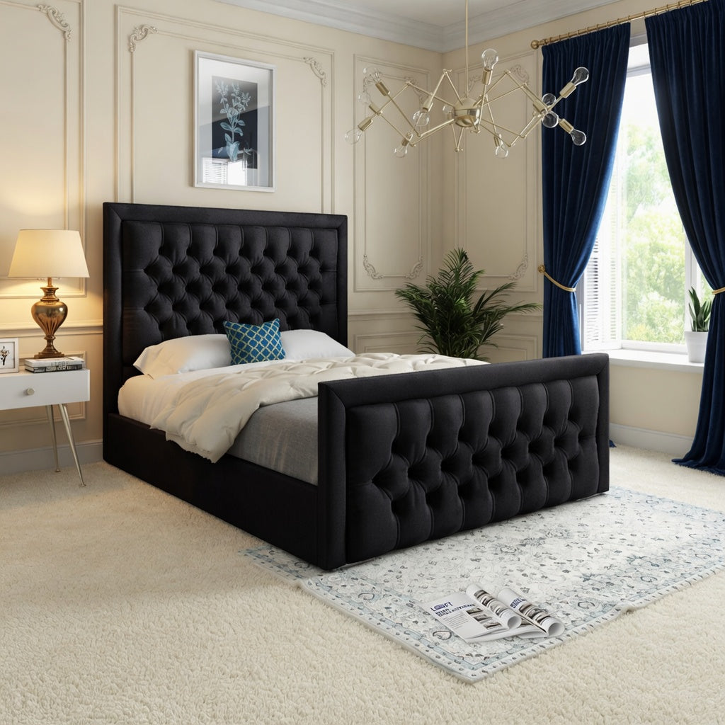 Napster Upholstered Soft Velvet Designer Bed Frame