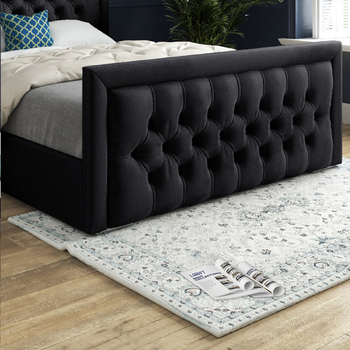 Napster Upholstered Soft Velvet Designer Bed Frame