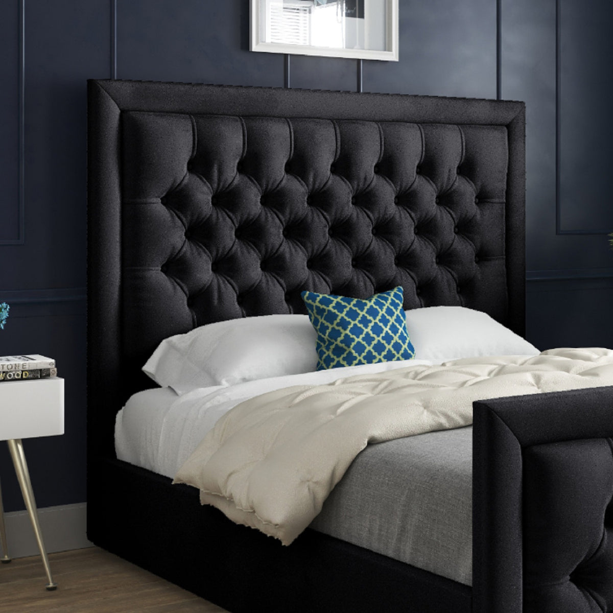 Napster Upholstered Soft Velvet Designer Bed Frame