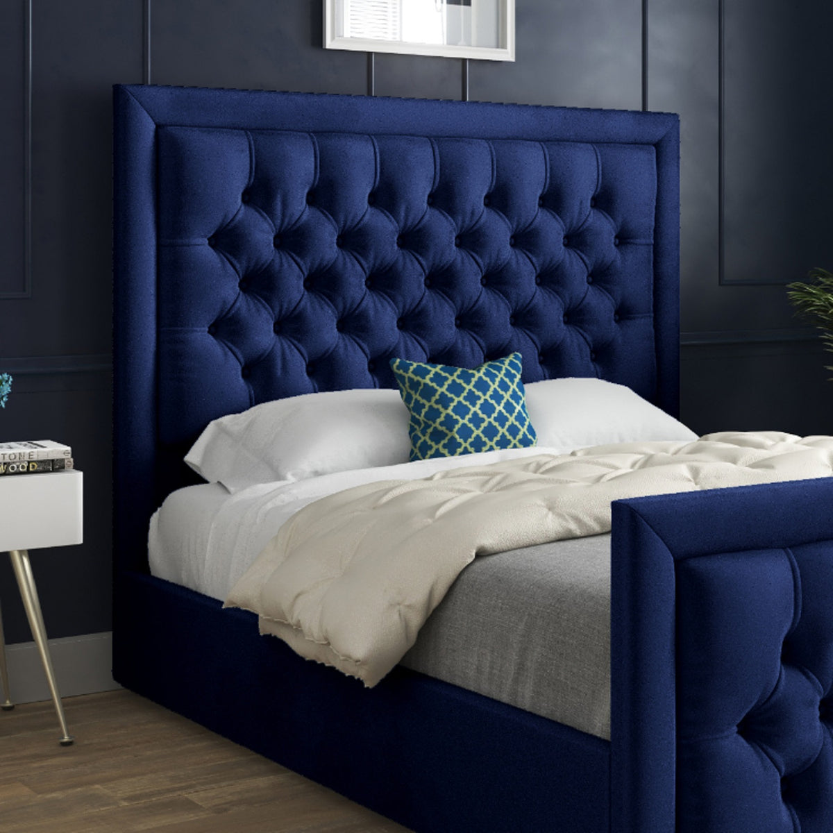 Napster Upholstered Soft Velvet Designer Bed Frame