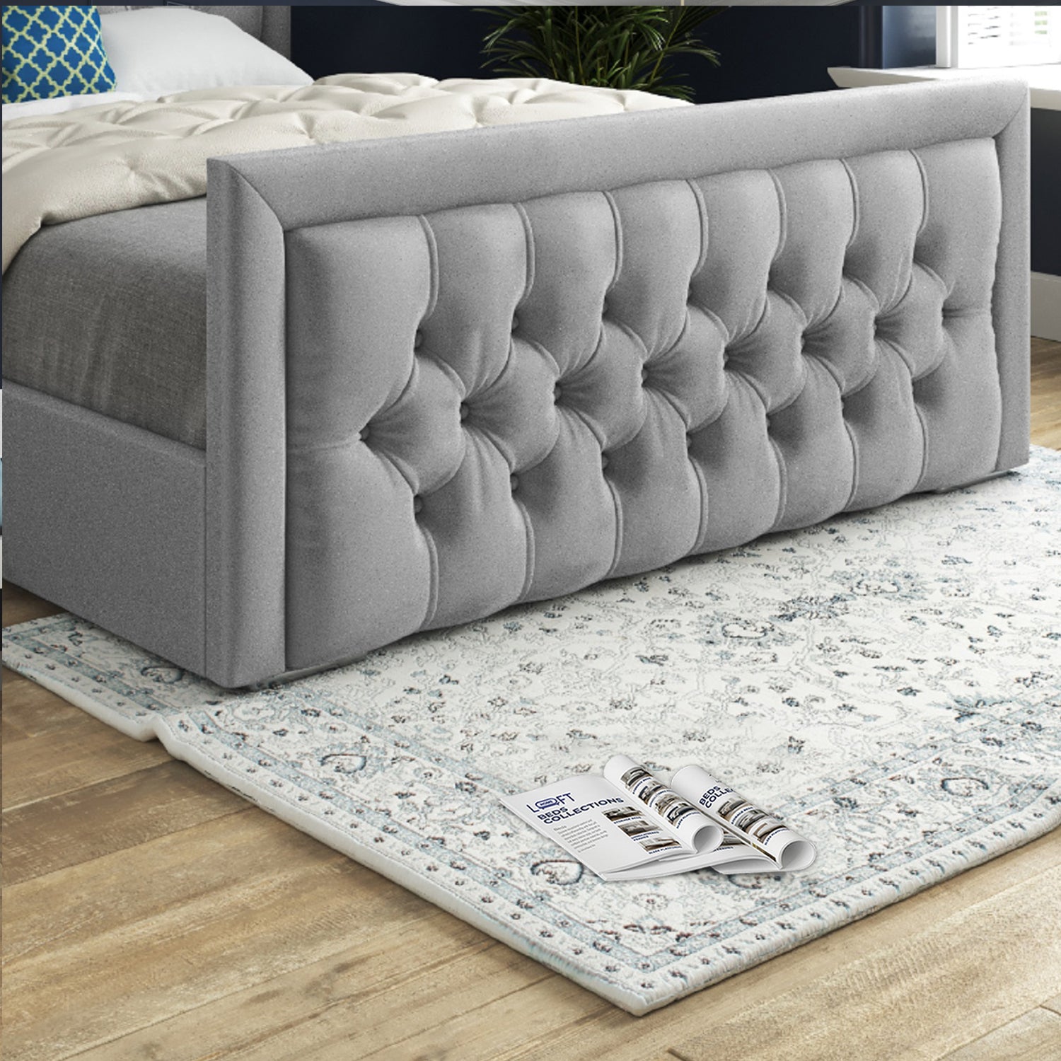 Napster Upholstered Soft Velvet Designer Bed Frame