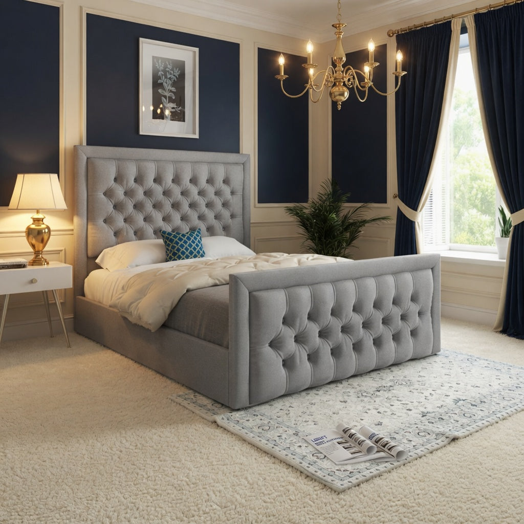 Napster Upholstered Soft Velvet Designer Bed Frame