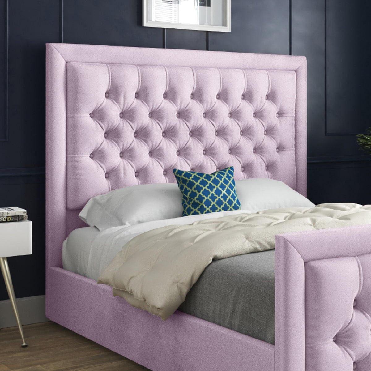 Napster Upholstered Soft Velvet Designer Bed Frame