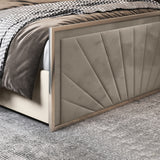 Naptime Upholstered Soft Velvet Metal Designer Bed Frame