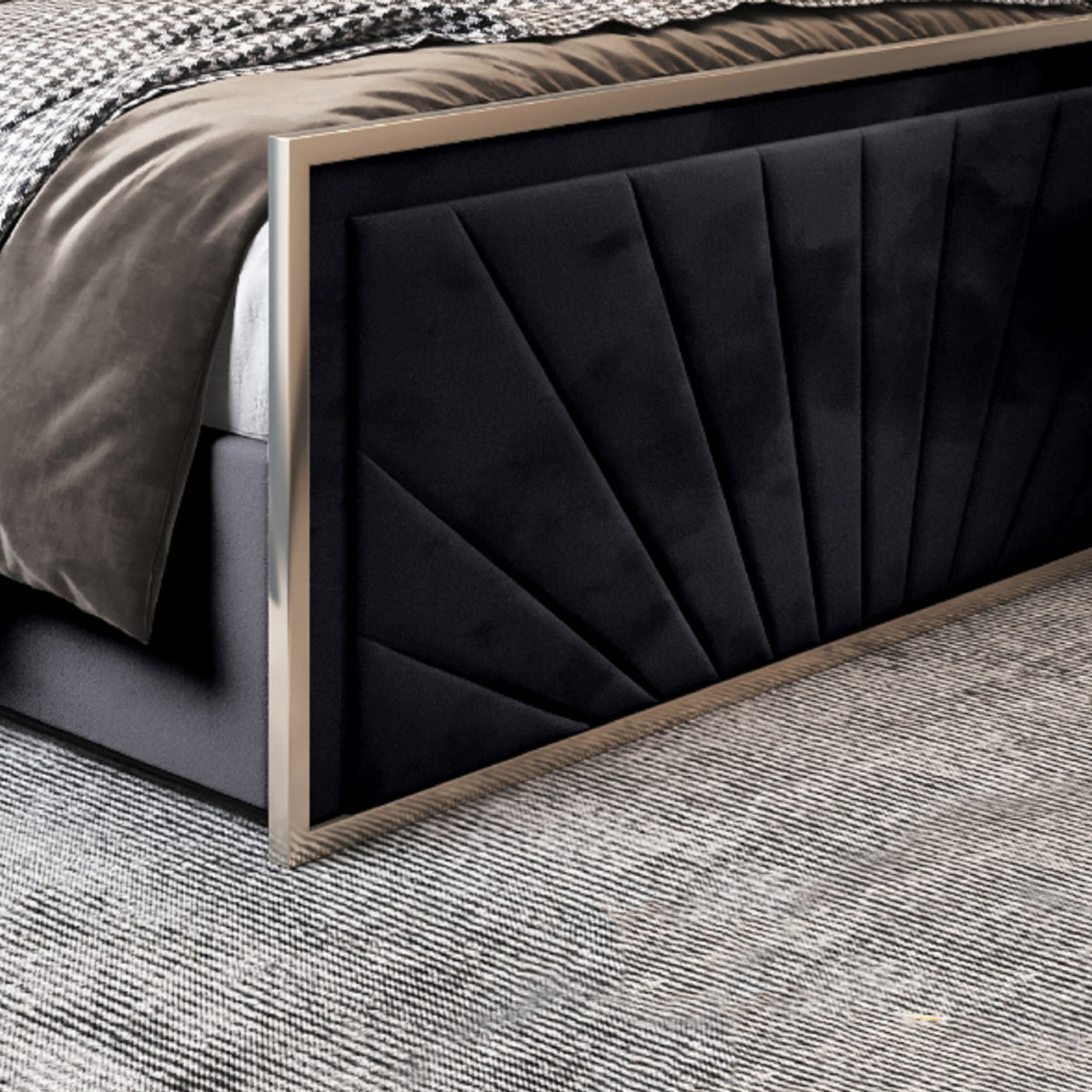 Naptime Upholstered Soft Velvet Metal Designer Bed Frame