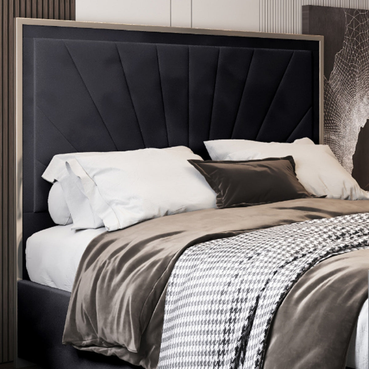 Naptime Upholstered Soft Velvet Metal Designer Bed Frame