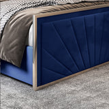 Naptime Upholstered Soft Velvet Metal Designer Bed Frame