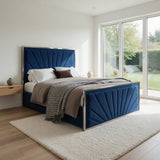 Naptime Upholstered Soft Velvet Metal Designer Bed Frame